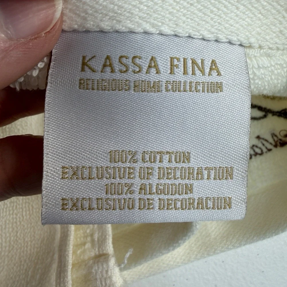 Kassa Fina Crochet Religious Cotton‎ Hand Towel Matthew 19:26 Christian Bible